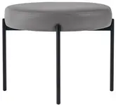 PAPERFLOW Banc GAIA, rond, habillage similicuir, gris