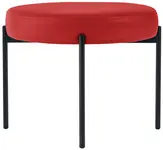 PAPERFLOW Banc GAIA, rond, habillage similicuir, rouge