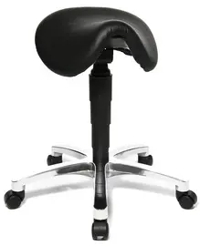 Topstar Tabouret "Bonanza", cuir véritable, noir