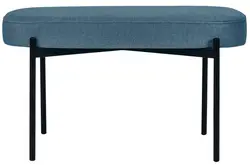 PAPERFLOW Banc oval GAIA, taille M, habillage tissu, bleu