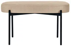 PAPERFLOW Banc oval GAIA, taille M, habillage tissu, ivoire