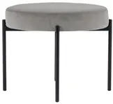 PAPERFLOW Banc GAIA, rond, habillage velours, gris