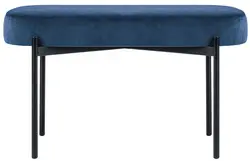 PAPERFLOW Banc oval GAIA, taille M, habillage velours, bleu