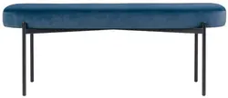 PAPERFLOW Banc oval GAIA, taille L, habillage velours, bleu