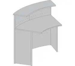 kerkmann Comptoir de base Genua, 45 degrés, gris argent/