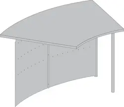 kerkmann Table modulaire Genua, 45 degrés, gris argent/hêtre