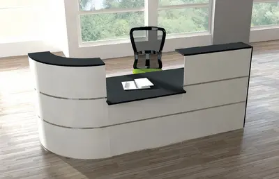 kerkmann Comptoir d'accueil arrondi Cento 5, avec module bas