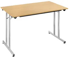 SODEMATUB Table pliante TPMU128HA, 1200 x 800 mm, hêtre/alu