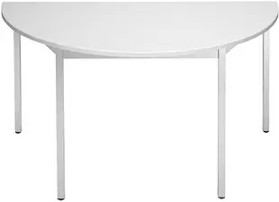 SODEMATUB Table de réunion 120DRGA,demi-rond, gris clair/alu