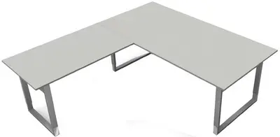kerkmann Table de conférence Form 5, (L)2.000 mm, gris clair