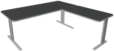 kerkmann Bureau UNIC avec extension, (L)2.000 mm, anthracite