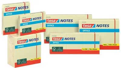 tesa Bloc standard adhésif Office Notes, 50 x 40 mm, jaune