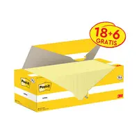 Post-it Bloc-notes adhésif, 76 x 76 mm, jaune, 18+6 gratuits
