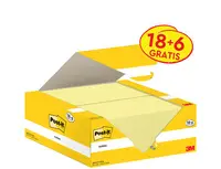 Post-it Bloc-notes adhésif, 51 x 38 mm, jaune, 18+6 gratuits