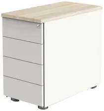 kerkmann Caisson annexe, 4 tiroirs, blanc/érable