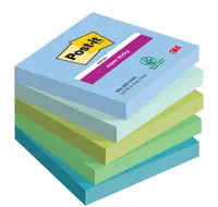 Post-it Bloc-note super sticky notes, 76 x 76 mm, Oasis