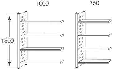 kerkmann Rayonnage "M2", (L)750 x (H)1.800 mm