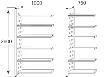 kerkmann Rayonnage de coin "M2", (L)900 x (H)2.600 mm