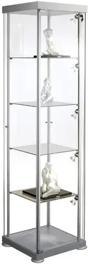 kerkmann Vitrine carrée expoline, 4 étagères en verre, gris