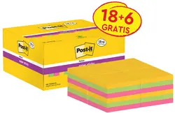Post-it Bloc-notes super sticky notes, 47,6 x 47,6 mm, 18+6