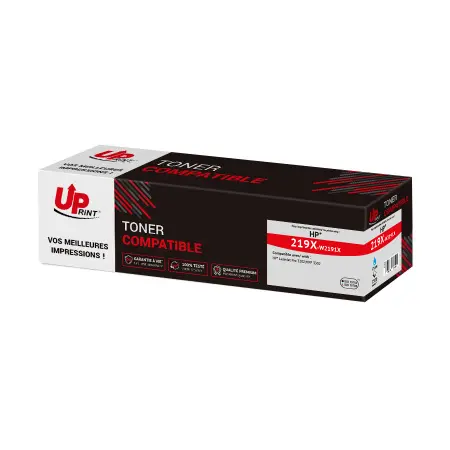 UPRINT TONER COMPATIBLE HP 219X PUCE NEUVE AVEC NIVEAU-REMPLACE W2191X CYAN
