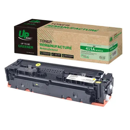 UPRINT TONER REMANUFACTURE HP 415A PUCE OEM SANS NIVEAU-REMPLACE W2032A YELLOW