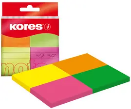 Kores Note adhésive "Multicolour", 40 x 50 mm, couleurs fluo