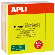 APLI Cube de notes adhésives "FUNNY Notes!", 75 x 75 mm