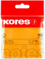 Kores Note adhésive "NEON", 75 x 75 mm, uni, orange fluo
