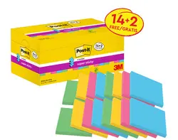 Post-it Bloc-note super sticky z-notes, 76 x 76 mm, 14+2