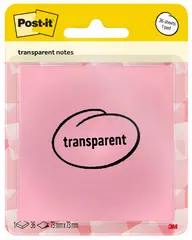 Post-it Bloc-notes transparent notes, bleu pastel