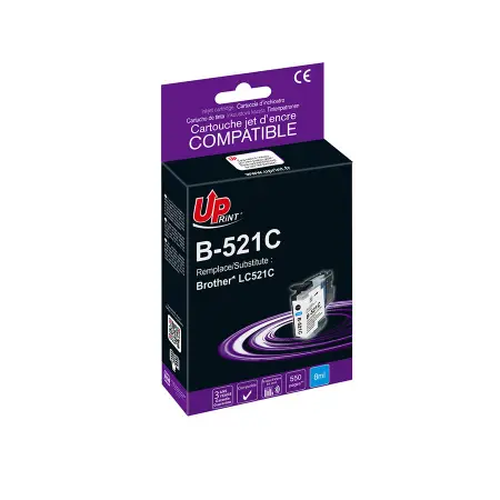 UPRINT CARTOUCHE COMPATIBLE BROTHER 521-REMPLACE LC521 CYAN
