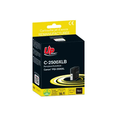 UPRINT CARTOUCHE REMANUFACTUREE CANON 2500XL-REMPLACE PGI2500XL BLACK
