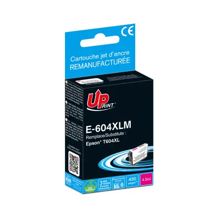 UPRINT CARTOUCHE REMANUFACTUREE EPSON 604XL-REMPLACE T10H340 MAGENTA