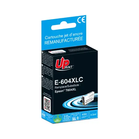 UPRINT CARTOUCHE REMANUFACTUREE EPSON 604XL-REMPLACE T10H240 CYAN