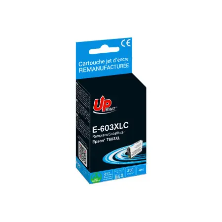 UPRINT CARTOUCHE REMANUFACTUREE EPSON 603XL-REMPLACE T03A240 CYAN