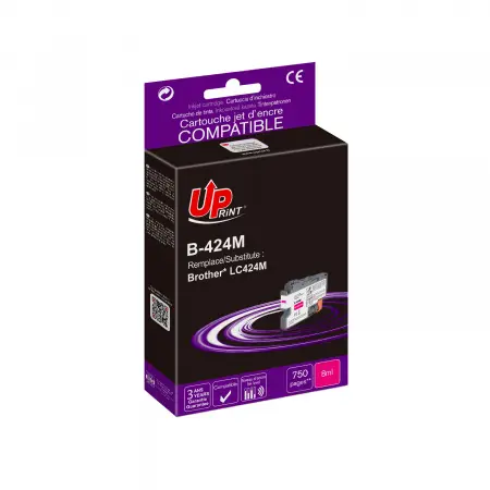 UPRINT CARTOUCHE COMPATIBLE BROTHER 424-REMPLACE LC424 MAGENTA