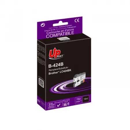 UPRINT CARTOUCHE COMPATIBLE BROTHER 424-REMPLACE LC424 BLACK