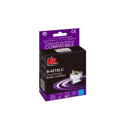 UPRINT CARTOUCHE COMPATIBLE BROTHER 421XL-REMPLACE LC421XL CYAN