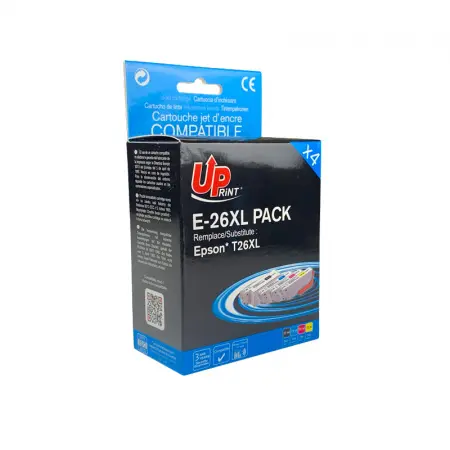 UPRINT PACK 4 CARTOUCHES COMPATIBLES EPSON 26XL-REMPLACE T263 BK/C/M/Y