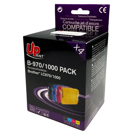 UPRINT PACK 4 CARTOUCHES COMPATIBLES BROTHER 970/1000- LC970/1000 BK/C/M/Y