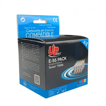 UPRINT PACK 4 CARTOUCHES COMPATIBLES EPSON 55-REMPLACE T055 BK/C/M/Y