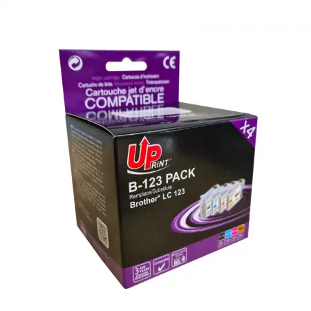 UPRINT PACK 4 CARTOUCHES COMPATIBLES BROTHER 123 CHIP V3-LC123VAL BK/C/M/Y