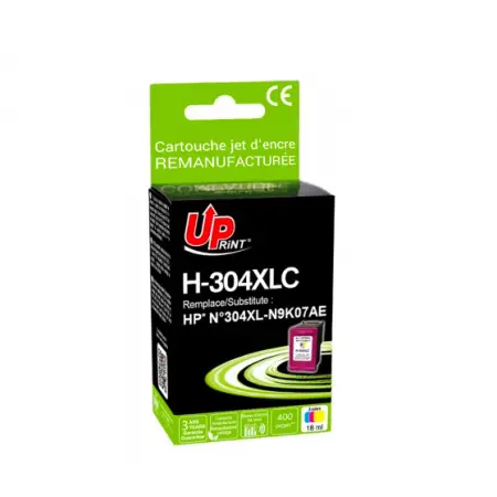 UPRINT CARTOUCHE REMANUFACTUREE HP 304XL-REMPLACE N9K07AE 3CL