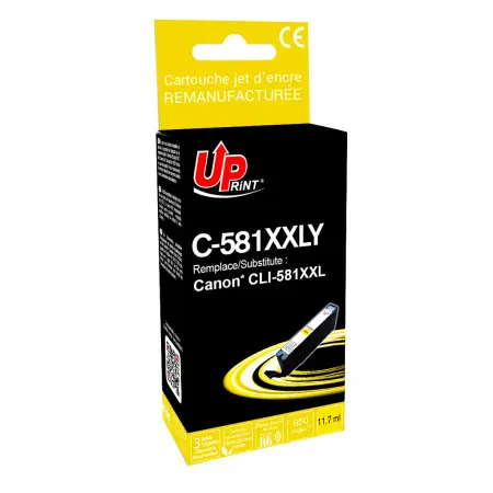 UPRINT CARTOUCHE REMANUFACTUREE CANON 581XXL-REMPLACE CLI581XXL YELLOW