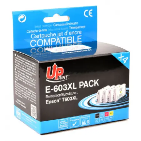 UPRINT PACK 4 CARTOUCHES COMPATIBLES EPSON 603XL-REMPLACE T03A640 BK/C/M/Y