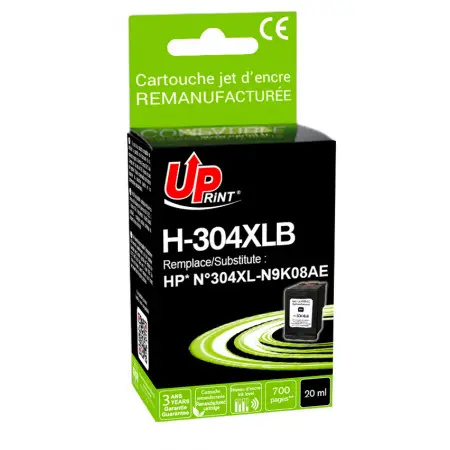 UPRINT CARTOUCHE REMANUFACTUREE HP 304XL-REMPLACE N9K08AE BLACK