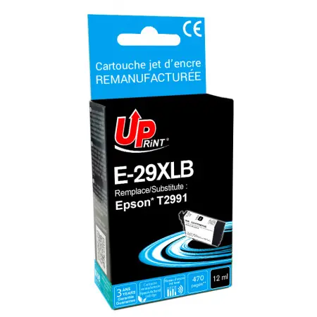 UPRINT CARTOUCHE REMANUFACTUREE 29XL-REMPLACE T299140 BLACK