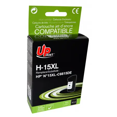 UPRINT CARTOUCHE COMPATIBLE HP 15-REMPLACE C6615DE BLACK