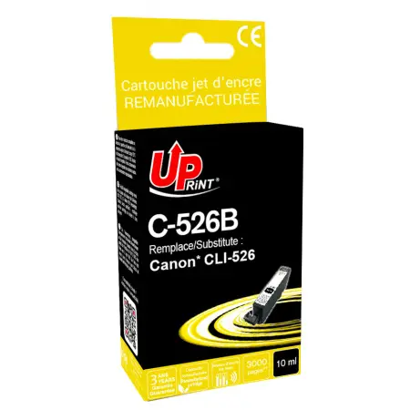 UPRINT CARTOUCHE REMANUFACTUREE CANON 526-REMPLACE CLI526 BLACK